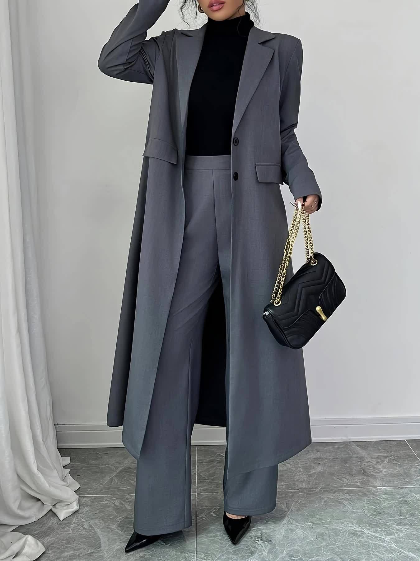 Women'S Minimalist Fashion Long Suit Set