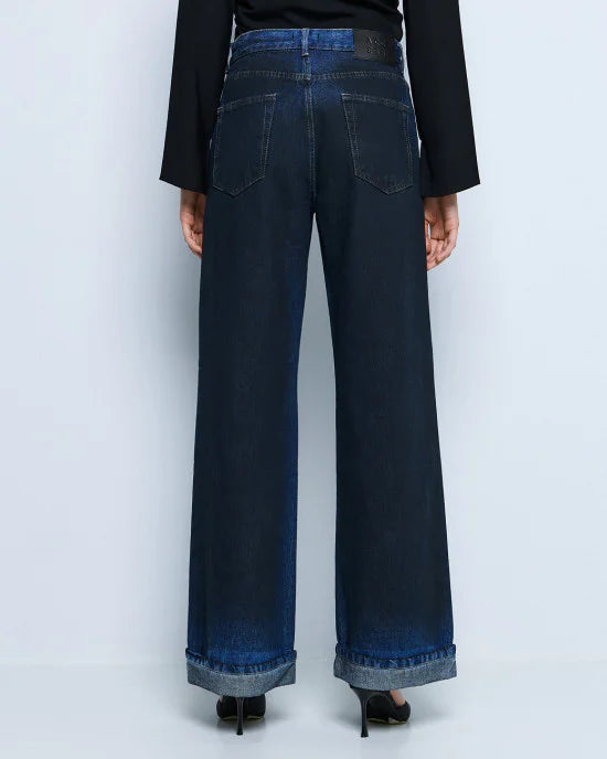 Wide-leg denim pants