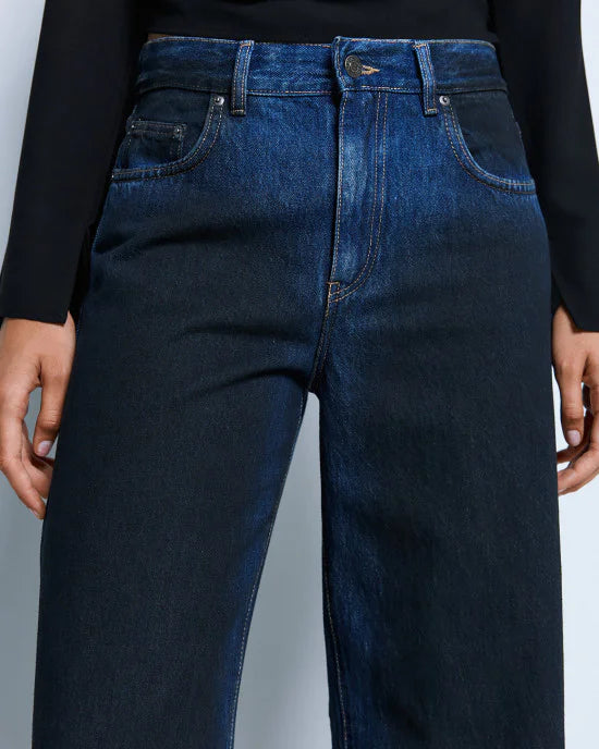 Wide-leg denim pants