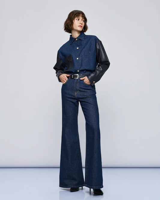 Denim flared pants