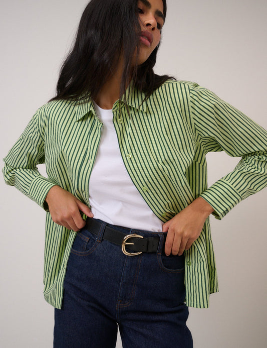 Green Pinstripe Shirt