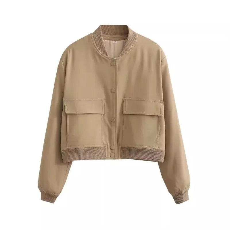 Minimalist fashion women's leather jacket