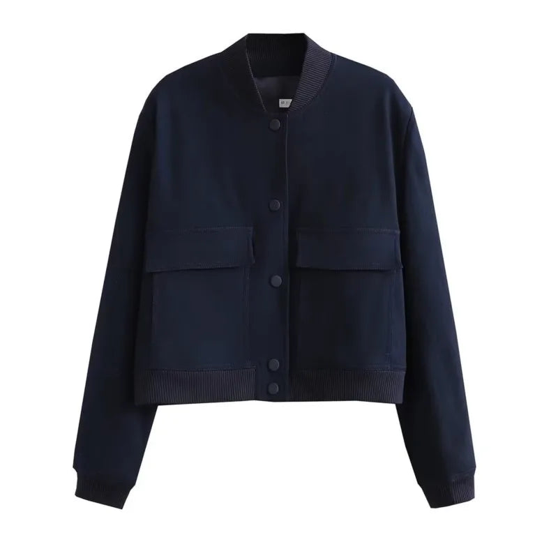 Minimalist fashion women's leather jacket