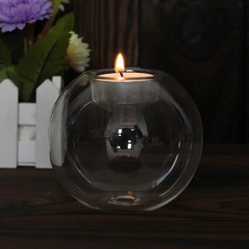 Elegant Round Glass Candle Holder