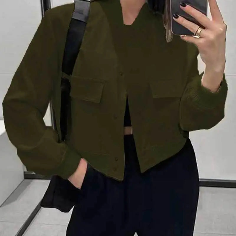 Minimalist fashion women's leather jacket