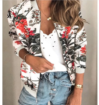 spring autumn floral bomber jacket