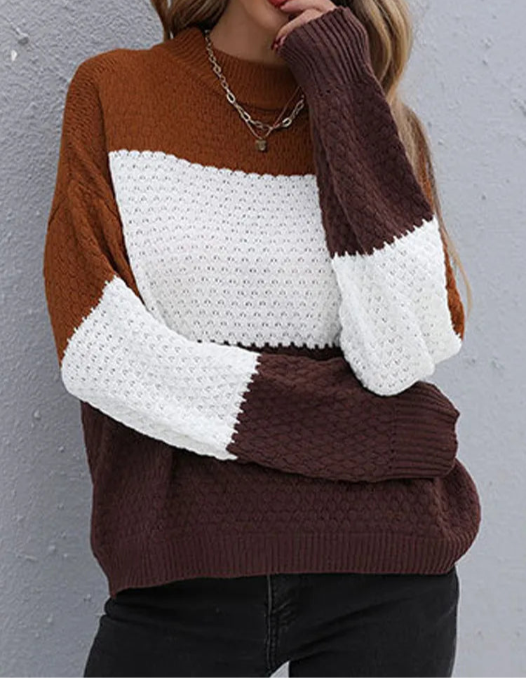 Women's Long Sleeve Loose Knitted Sweater