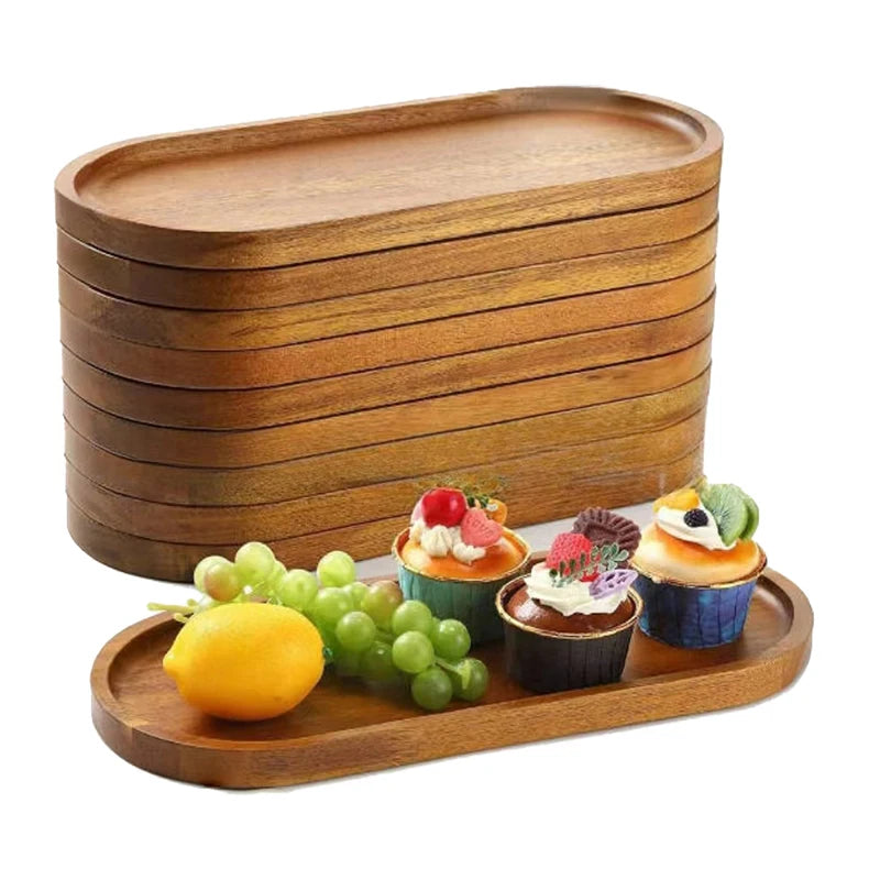 Solid Wood Oval Serving Tray