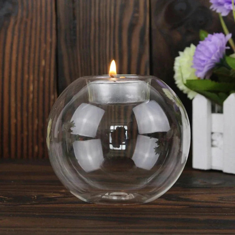Elegant Round Glass Candle Holder