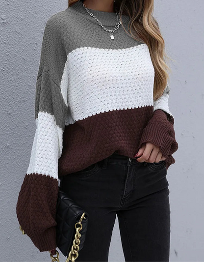 Women's Long Sleeve Loose Knitted Sweater