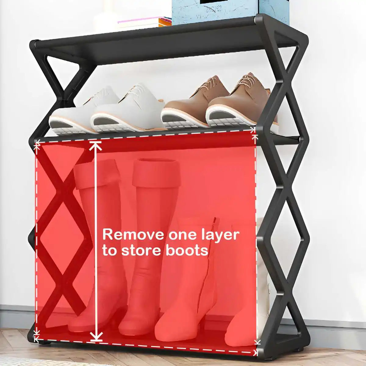 X-Frame 4-Tier Shoe Rack Organiser