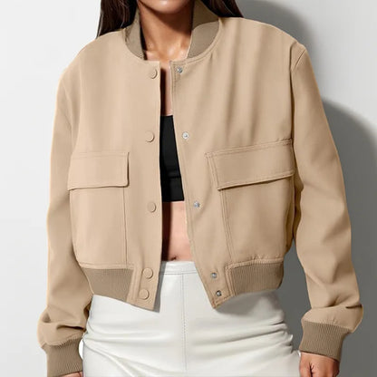 Minimalist fashion women's leather jacket