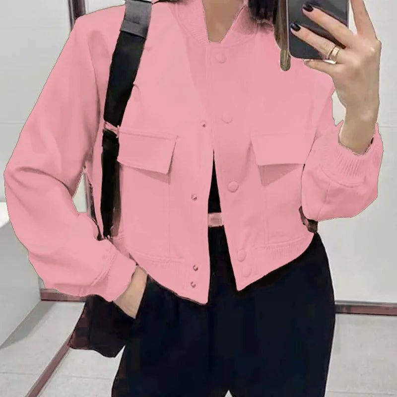 Minimalist fashion women's leather jacket