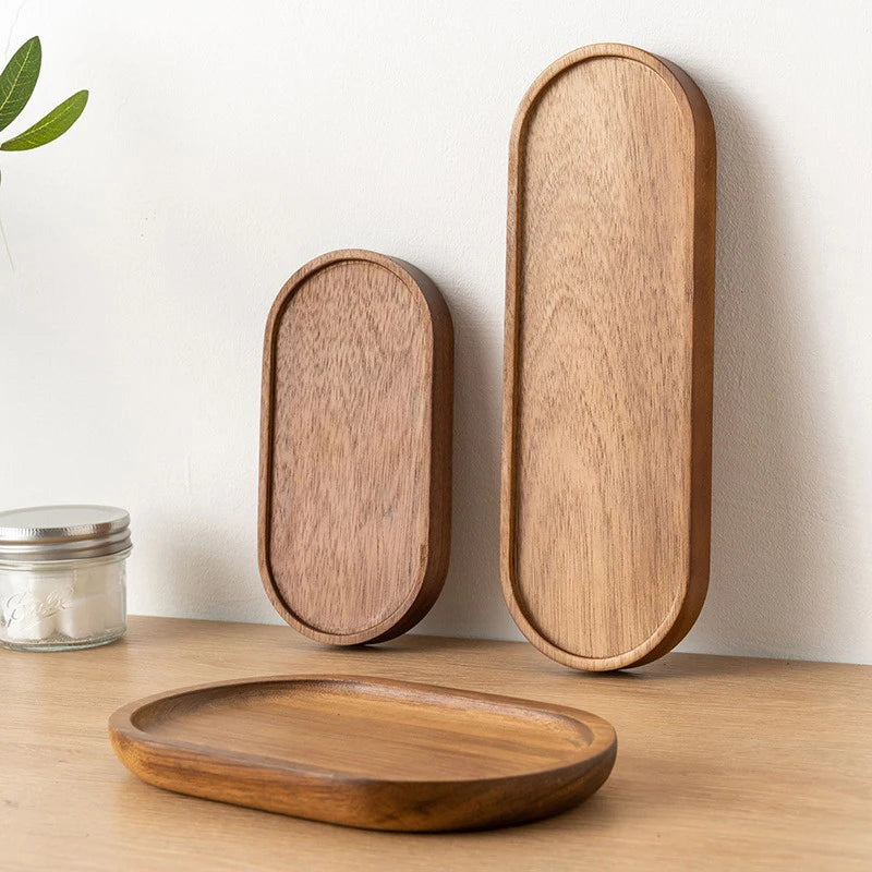 Solid Wood Oval Serving Tray