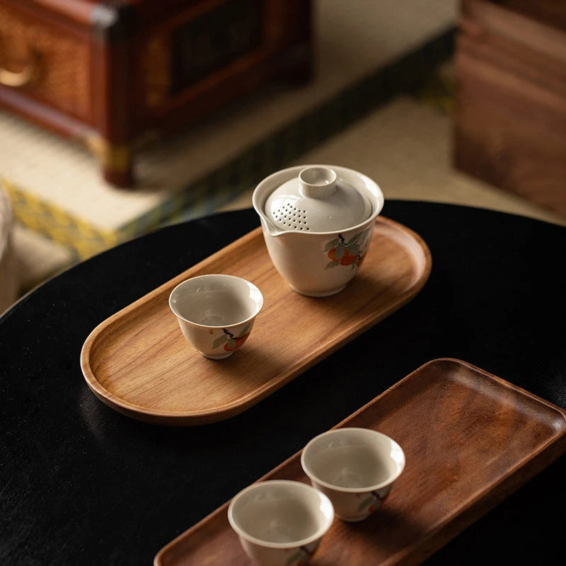 Solid Wood Oval Serving Tray