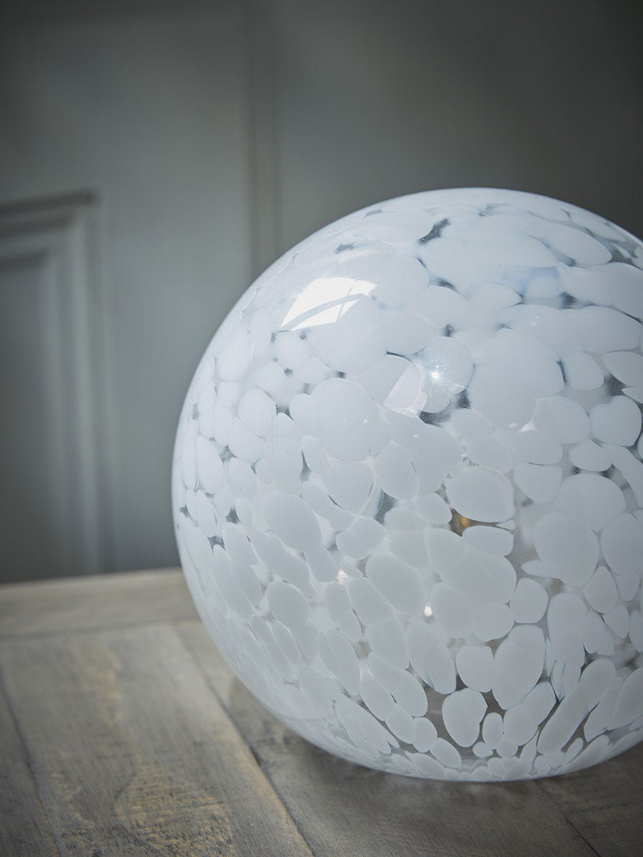 Luminária de vidro globo de confete